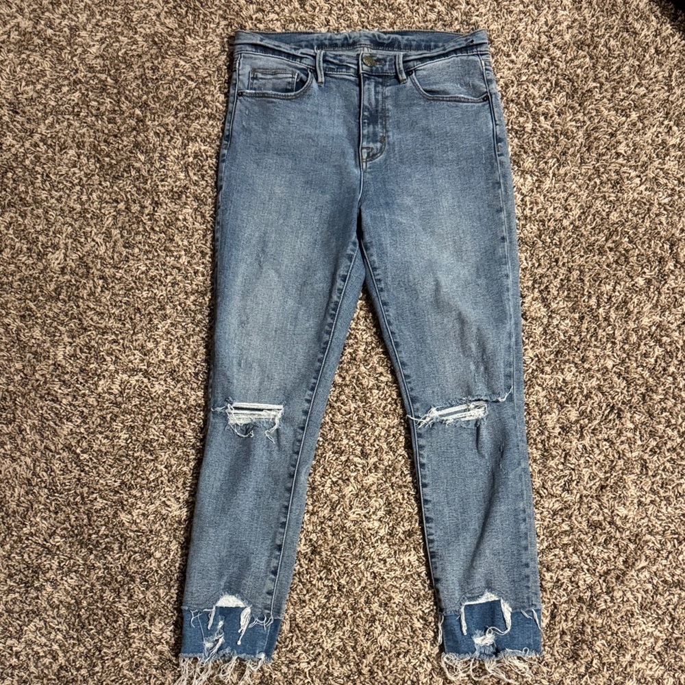 BDG Women's Distressed Skinny Jeans in Blue